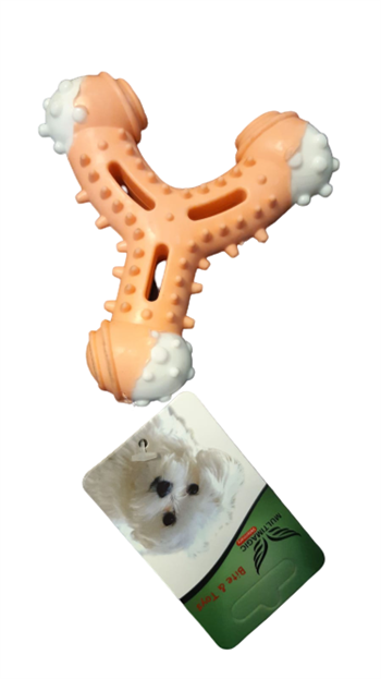 Multimagic Dental Köpek Diş Kaşıma Oyuncağı Sapan turuncu 12 cm