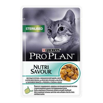 Pro Plan Nutri Savour Kısır Kedi Balıklı Yaş Mama 85 GR. 12 Adet