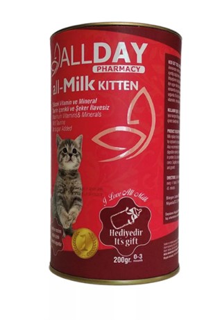 Allday Milk Kitten Yavru Kedi Süt Tozu 200 Gr + Biberon