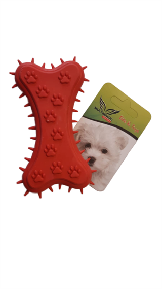 Multimagic Köpek Diş Kaşıma Oyuncağı Kemik Şekilli Kırmızı 11 cm