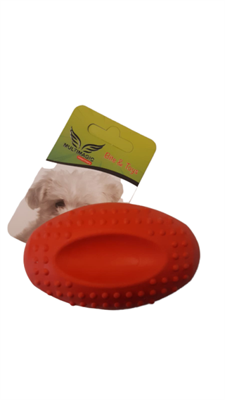 Multimagic Köpek Diş Kaşıma Oyuncağı Sert Oval Top Kırmızı 8 cm