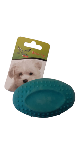 Multimagic Köpek Diş Kaşıma Oyuncağı Sert Oval Top Turkuaz 8 cm